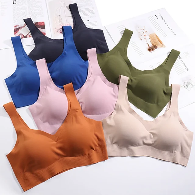 Women's Sports underwear trackless ice silk back one-piece gathering sleeping  bra yoga thin women bras for women bras - AliExpress