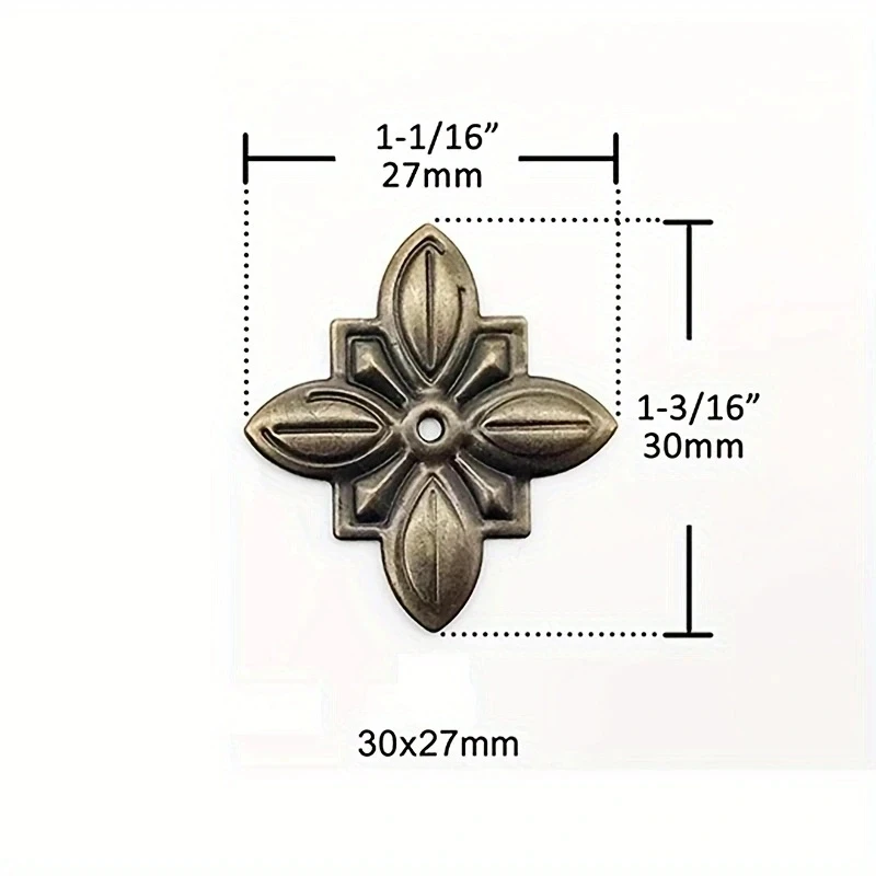 8pcs Wooden Box Corner Antique Brass Upholstery Decorative for Jewelry Chest Gift Wine Case Sofa Tack Stud Shim Pad Pushp