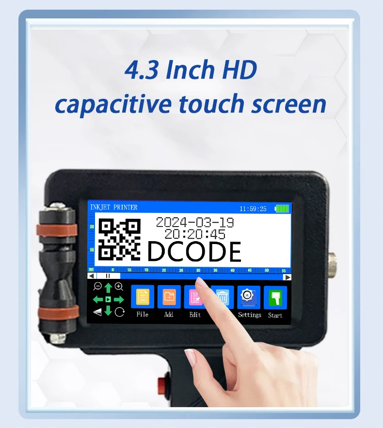 1760PLUS 12.7/25.4MM Portable Handheld Inkjet Printer with Fast-Drying Ink Text