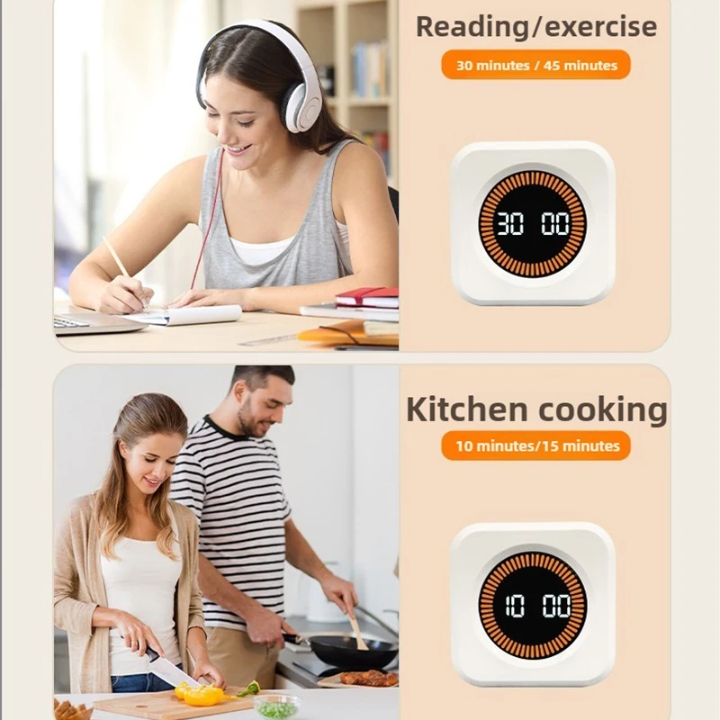 Efficient Digital Countdown Timer with Memory and Gravity Sensing for Silent 60-Minute Precision
