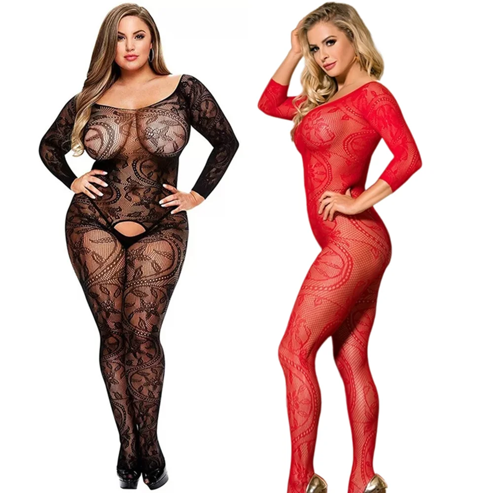 Hot Sexy Kostüme Plus Größe Fetisch Dessous Porno Frauen Sexy Open Crotch BodyStockings Fishnet Sex Kleidung Teddies Unterwäsche 1