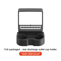 Enhanced Rear Center Console Air Outlet Dust Cover - Juniper Finish, Sleek Car Styling Accessory (Add cup holder)