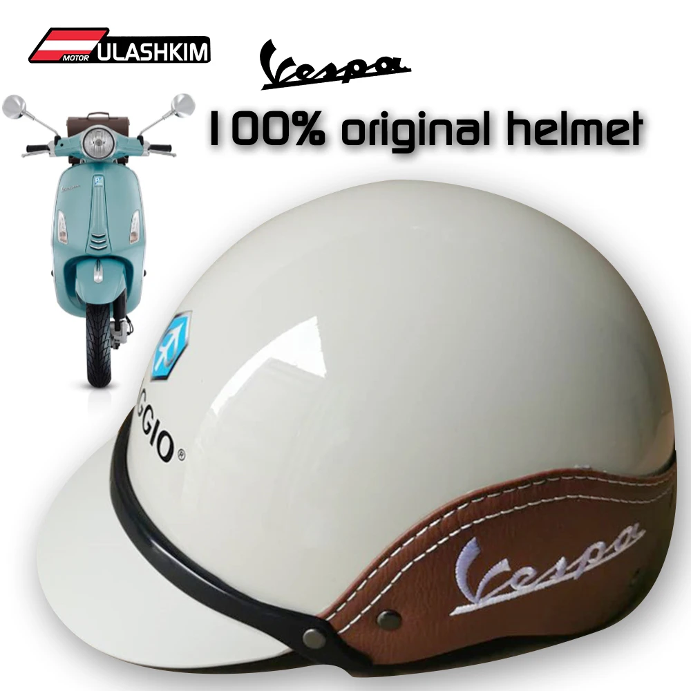Casco Original Universal para motocicleta Vespa Scooter, medio casco Retro,  Vespa| | - AliExpress