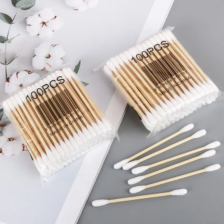Double-ended Cotton Swabs 100pcs Per Pack 5 Packs Baby Cotton Swabs Ear Cleaning Sticks Healthy Cleaning Tools cotton swabs