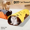 1PC Cat Tunnels Bed Foldable Pet Tunnel Tube Bed with Holes DIY Cats Play Mat Cat Activity Rug Toy for Interactive 3