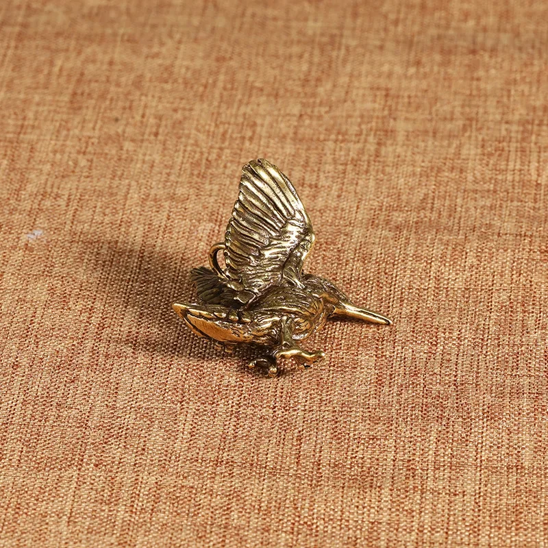 Brass Opening Wing Mini Eagle Bird Art Decoration Home Living Room Office Tea House Yoga Room Decoration Statue Sculpture Gift