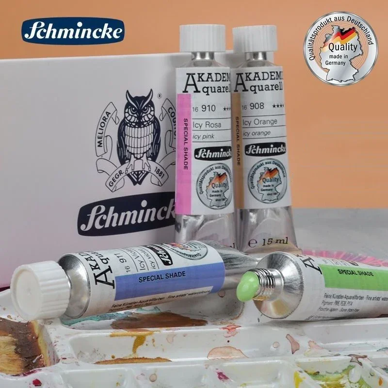 Germany Schmincke-KADEMIE Academy Grade 15ml/0.5 Fl Oz Tubes Extra Fine Watercolor Paint Art Painting Artists Drawing Supplies watercolor paint,watercolor pigment