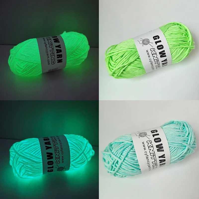 

50g Luminous Yarns Thread Glow In The Dark Chunky Yarn Polyester DIY Hand Knitting Craft Glowing Yarn For Sweater Hat Carpet