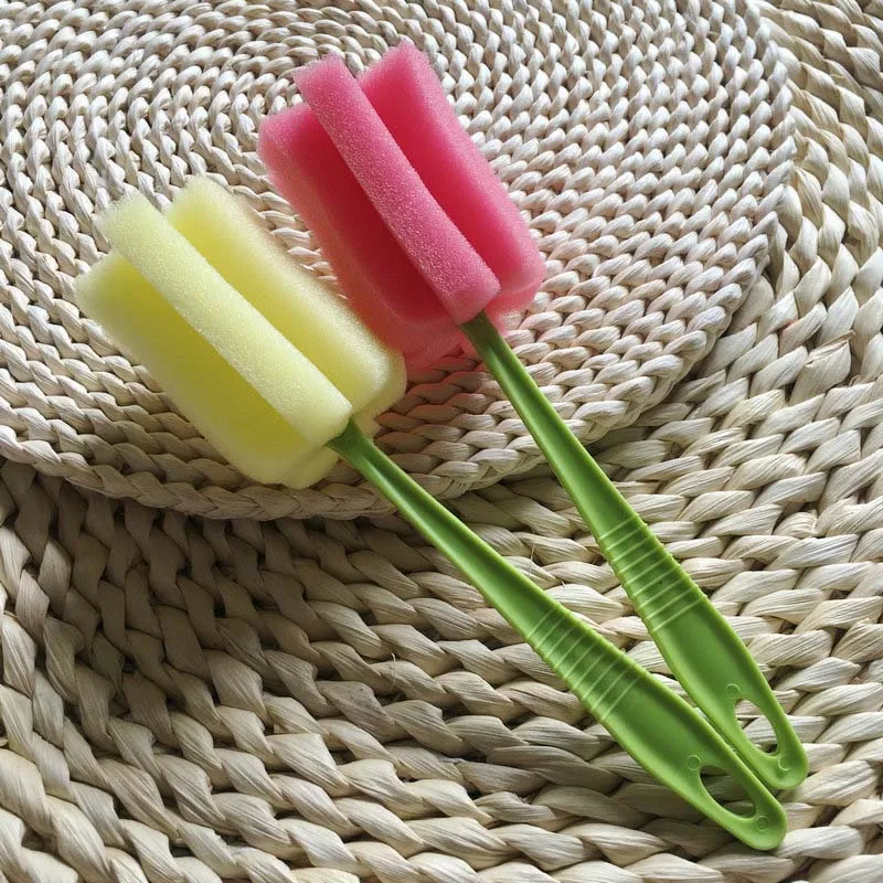 

Sponge Brush Cup Scrubber Glass Cleaner Kitchen Cleaning Tool Long Handle Drink Wine Glass Bottle Glass Cup Cleaning Brush
