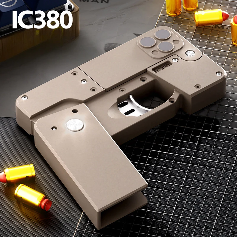 Simulation Folding Mobile Phone Toy Gun Throwing Shell Soft Bullet Airsoft Gun Spray Pistol Children Toy Birthday Gift 4