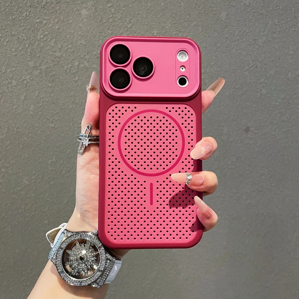 Breathable Grid Matte Magnetic Case with Cooling Heat Dissipation