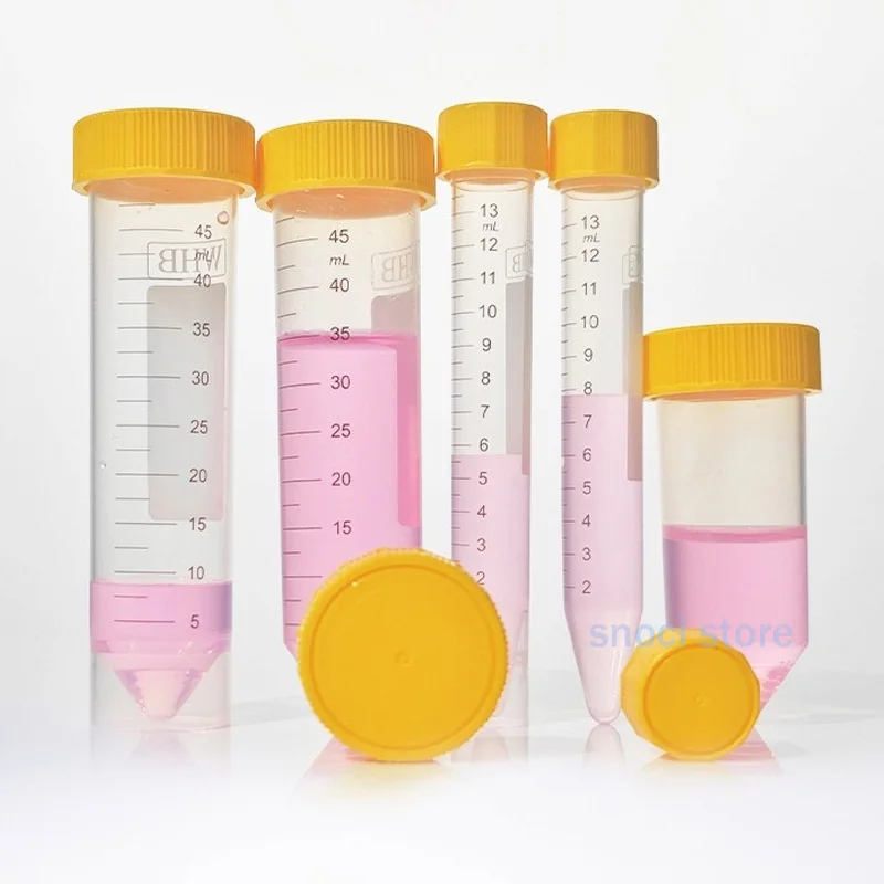 Centrifuge Tubes15ml 25ml 50mL，Sterile，Flat/Conical Bottom, PP Test Tubes Leak-Proof Screw Cap, Plastic Container with Graduated
