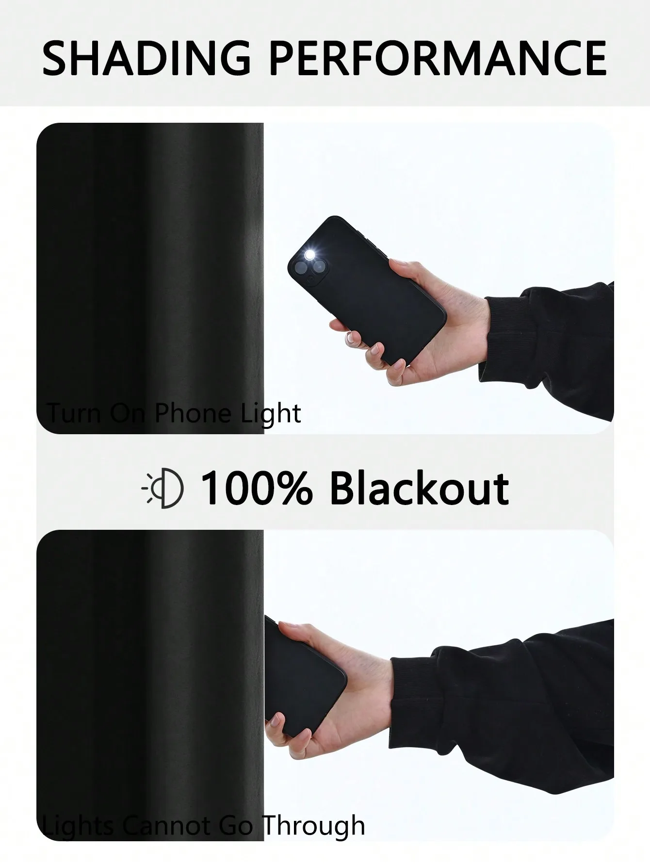 1pc Solid 100% Blackout Curtains with Grommets, Curtains for Bedroom, Living Room, Kitchen, Privacy Drapes, Window Curtain 3