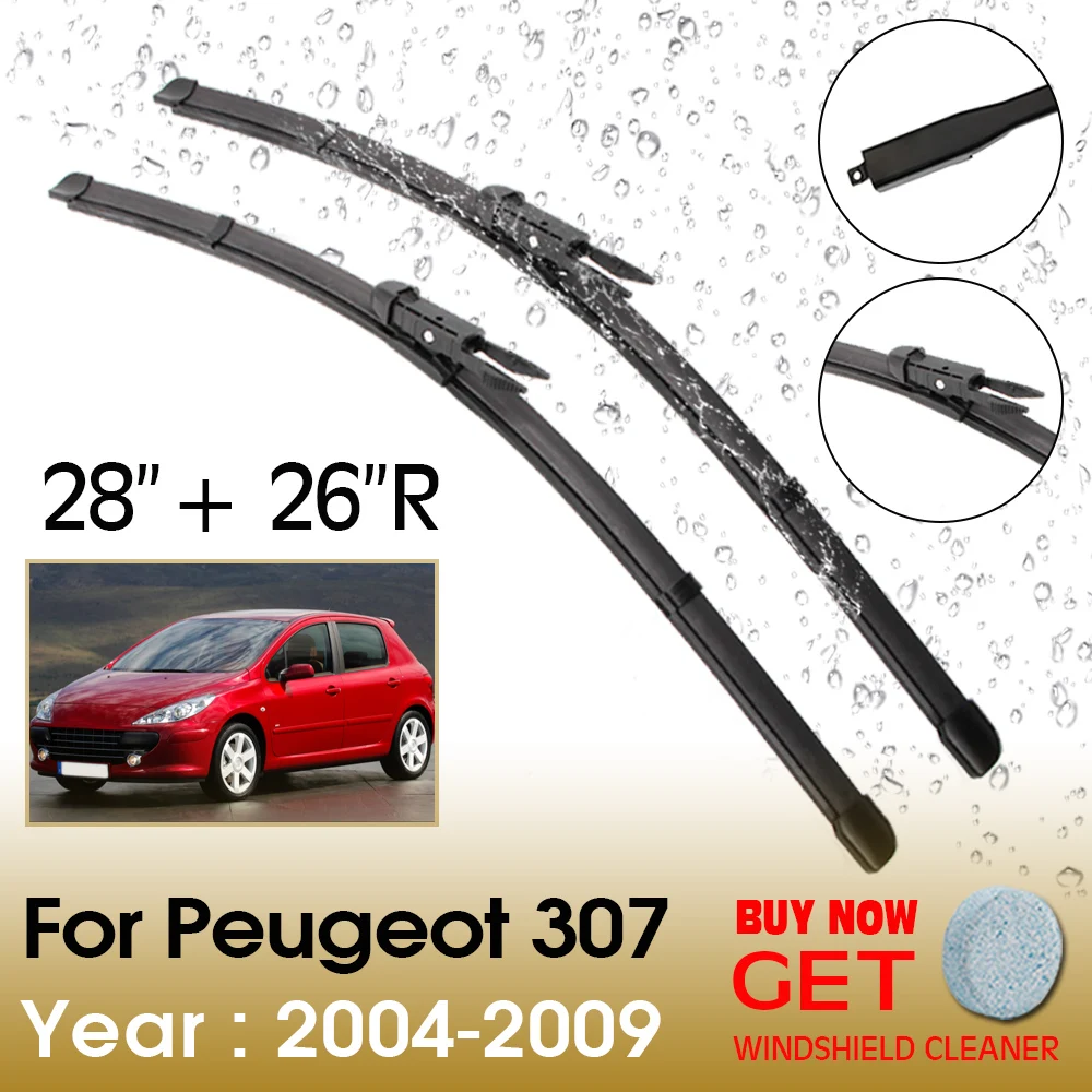 

Car Wiper Blade For Peugeot 307 28"+26"R 2004-2009 Front Window Washer Windscreen Windshield Wipers Blades Accessories