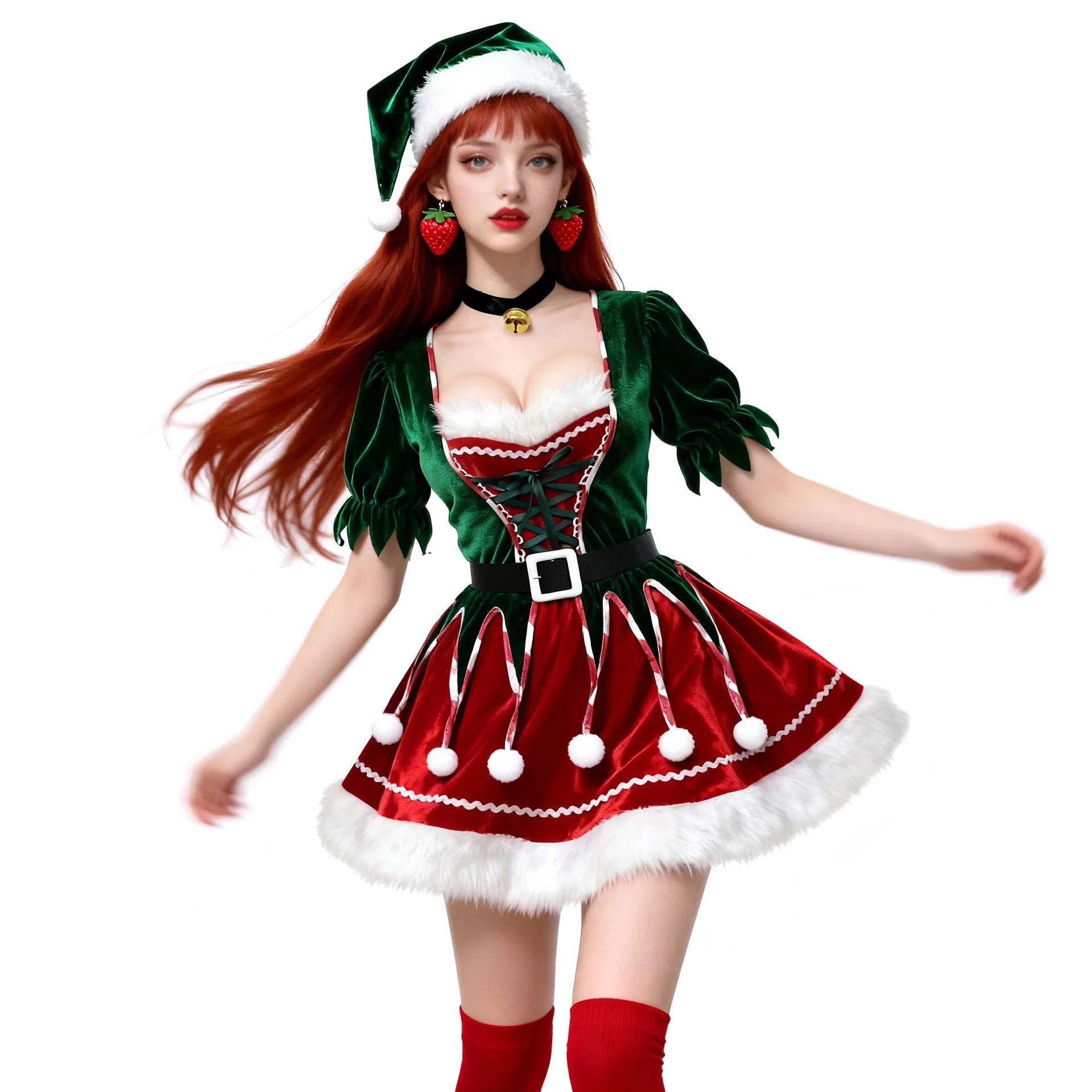 Robe Lutine de Noël Sexy avec Bonnet – photo 5