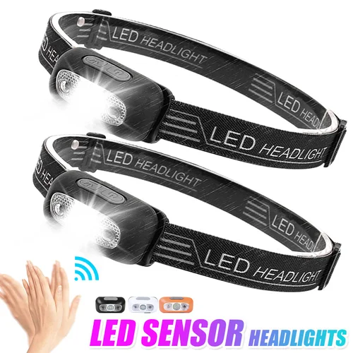 휴대용 LED 센서 헤드램프, USB 충전식 유도 토치 헤드라이트, 방수 야외 캠핑 낚시 비상 작업 조명 5