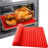 Silicone Baking Mat Pyramid Cooking Pan 1/2 Pack Large Size Non-Stick Healthy Fat Reducing Sheet For Oven Grilling BBQ 1