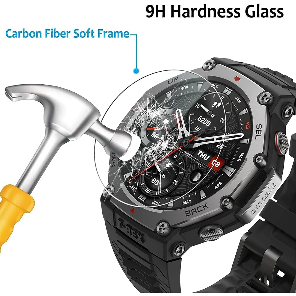 Premium Tempered Glass Screen Protector Set for Smartwatches - 3 Pack