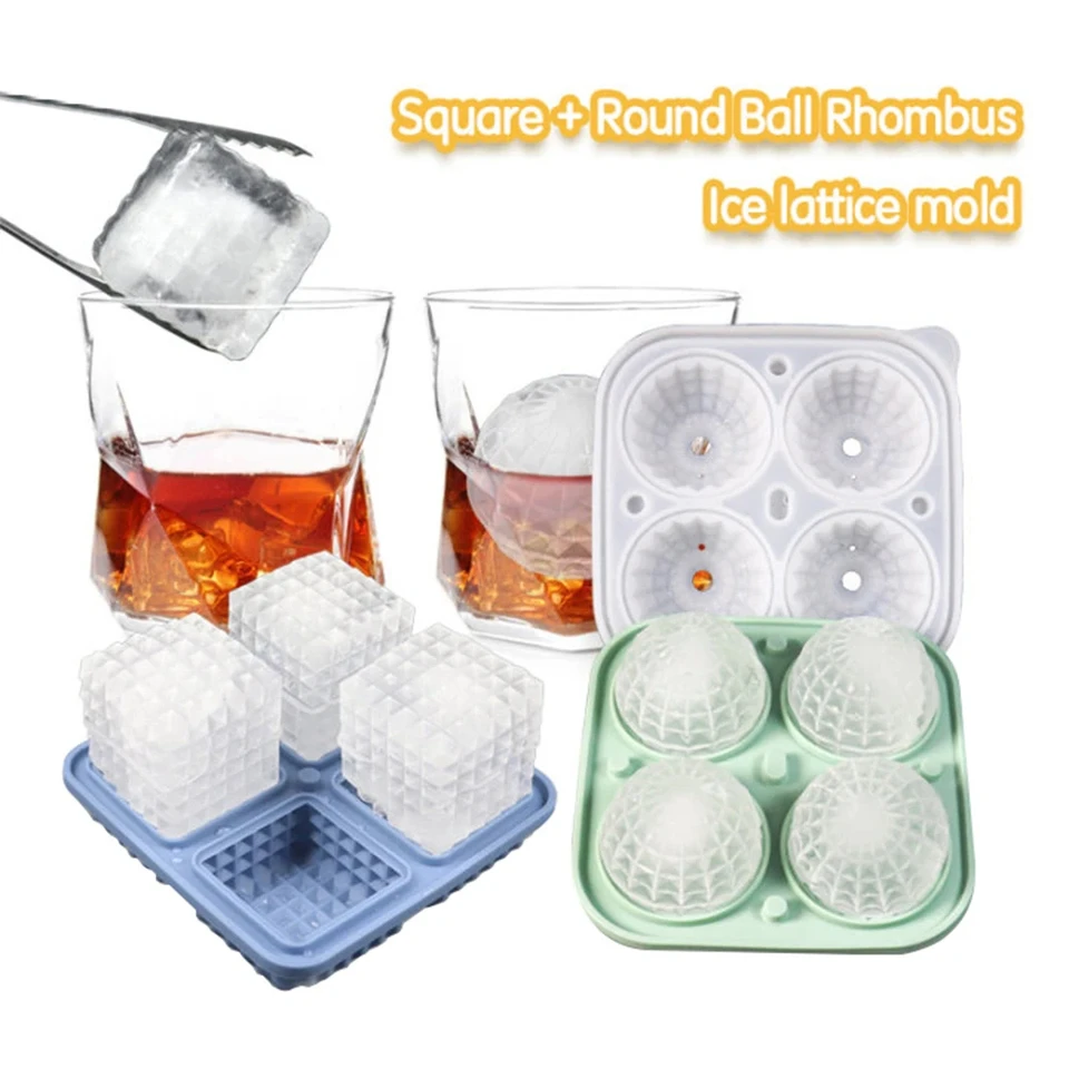 4 Pcs Stampi Rotondi Per Cubetti Di Ghiaccio,Stampo Per Cubetti Di Ghiaccio Con Imbuto Tondo,Cubetti Di Ghiaccio In Silicone Per Whisky, Cocktail, Bevande, Vino