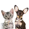 Luxury Diamond Puppy Collar Leather Pet Collar for Small Dogs Adjustable Necklace for Girl Dogs Cats with Rhinestone B Pendent 5