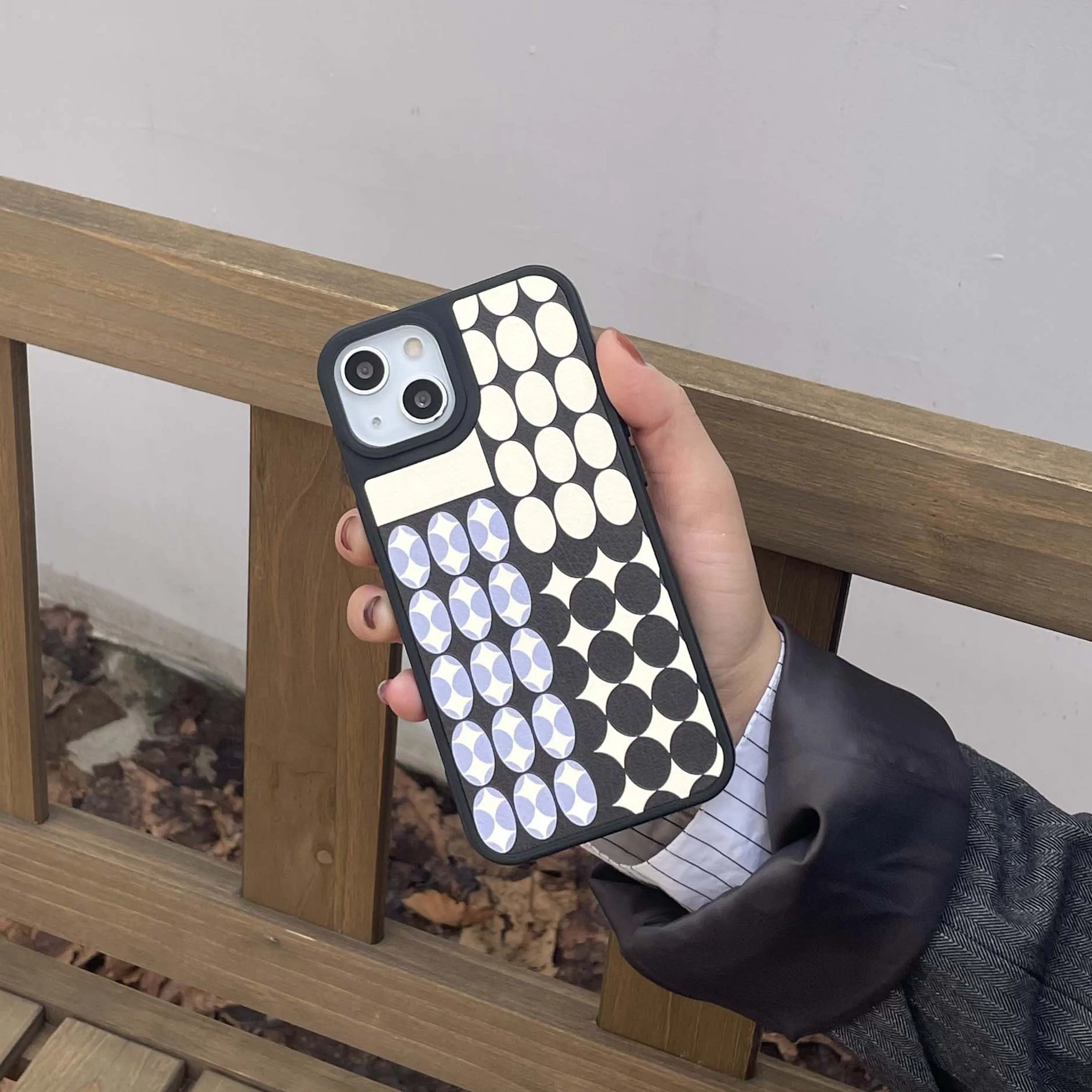 Art ins 2023 leather funny round good phone case for iphone 11 13