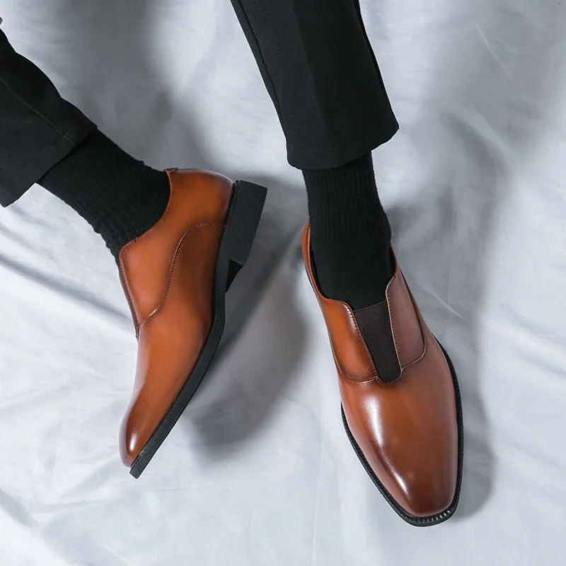 Spring New Men's Fashion All Match Outdoor Leather Shoes Breathable Business Casual Loafers British Foot Leather Shoes
