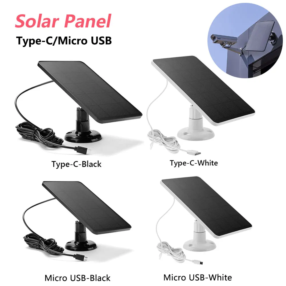 Panneau Solaire Pour Caméra De Sécurité - Chargeur Pro Type C - Neuf