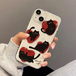 Chic Black Cat Love Heart Phone Case Cover for Xiaomi 11Lite 5G (1)