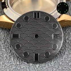 Green Luminous Fish Scale Textured Dial (28.5mm) with Single Date, No Logo - No Logo (No.3)