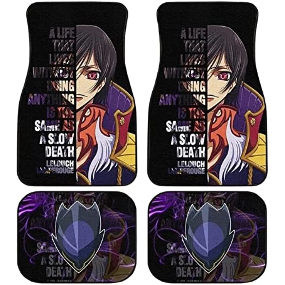 

KBIKO-zxl Cute Anime Print Design All Weather Car Interior Protector Pad Universal Car Floor Mats 4 Piece Set Easy to Clean Plus