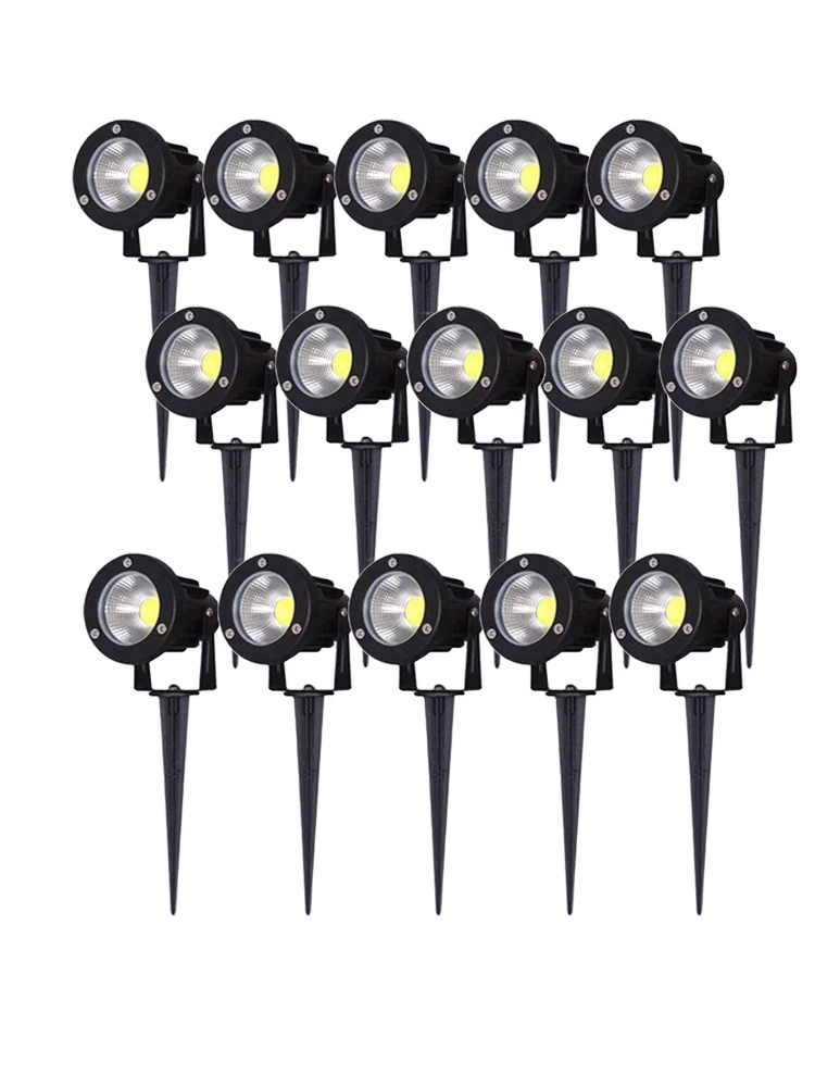 야외 Waterprof LED 정원 조명 잔디 램프 220V110V12V24V 5W 10W 15W 풍경 스파이크 전구 IP65 빛 정원 경로 스포트라이트