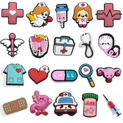 Trendy Doctor Nurse Shoe Charm for Sandals and Slides - Fun Party Accessory Gift (1set)