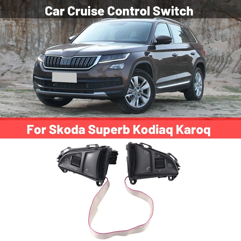 

3VD919719 Car Multi-Function Steering Wheel Buttons Cruise Control Switch For Skoda Superb Kodiaq Karoq