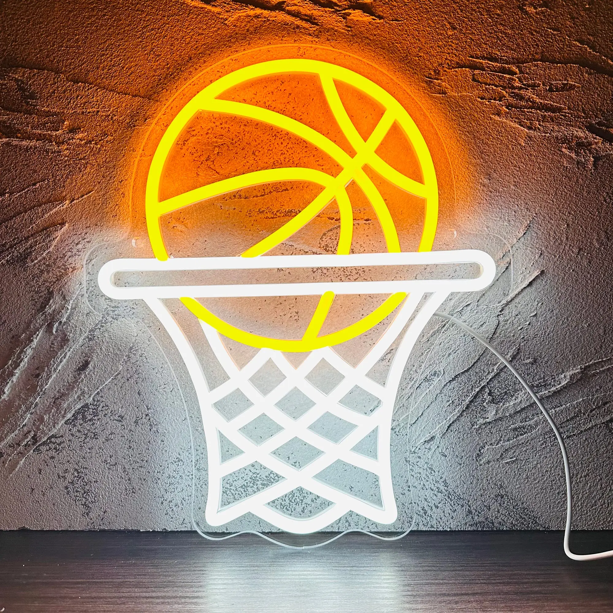 

Basketball Hoop Neon Sign Lights for Basketball Players/Fans Backboard Goal Led Signs for Wall Bedroom Game Room Decor