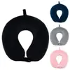 Memory Foam U-Shaped Pillow with Hidden Zipper Wear Resistant Friendly to Skin Ergonomic Design Solid Color Neck Support Travel 6