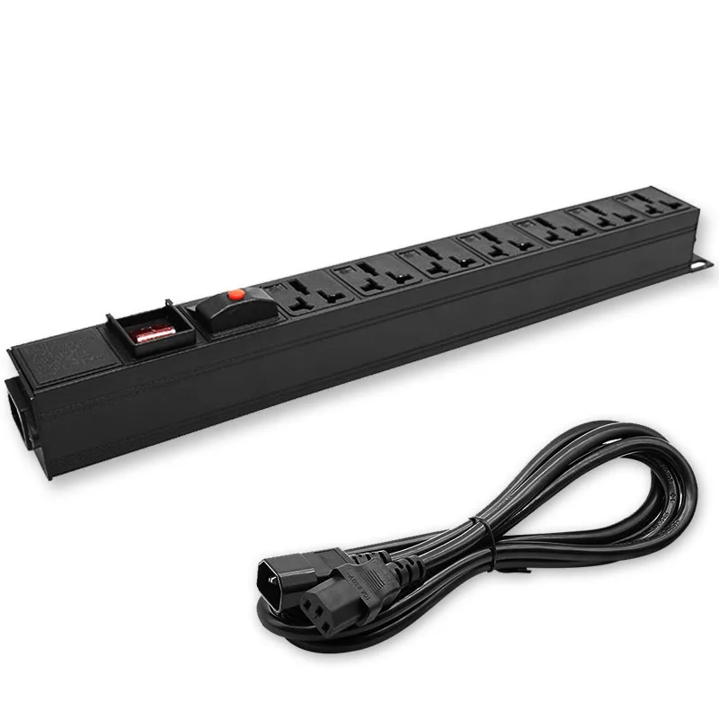 

PDU power strip distribution device network cabinet rack 16A universal socket 2AC socket with overload protection socket