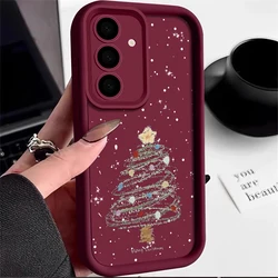 Festive Christmas Tree Soft TPU Phone Case - Durable and Stylish Protective Cover for Galaxy S25 Ultra (A628 Wine Red)
