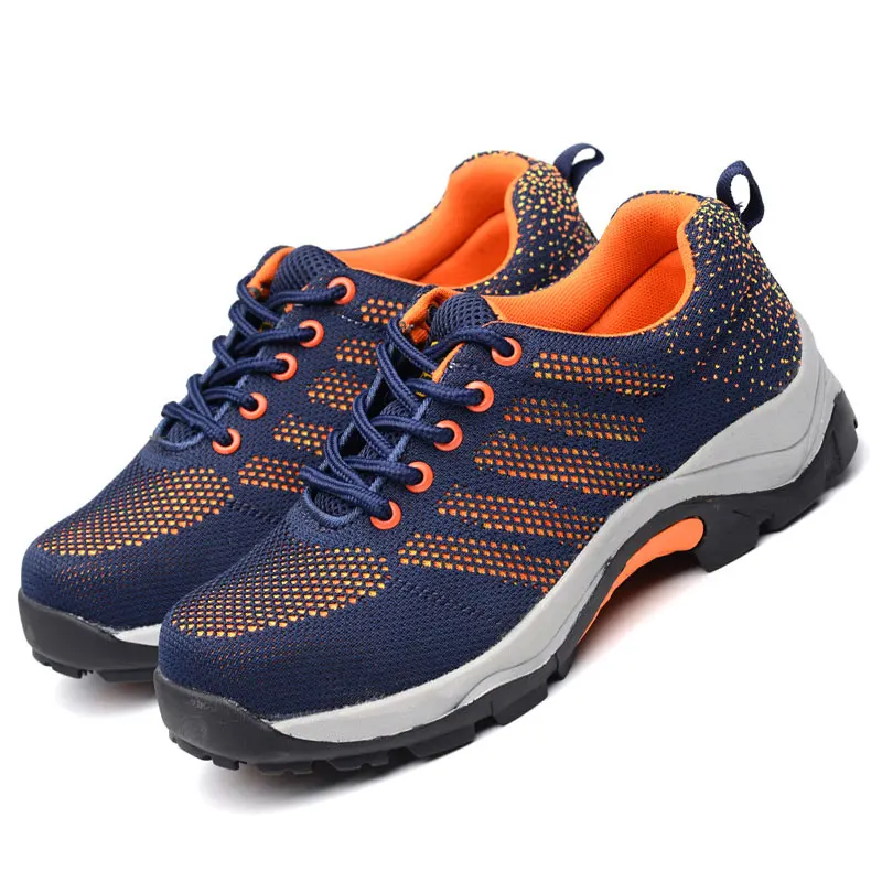Men's Steel Toe Work Boots Mesh Breathable Puncture Proof Labor Insurance Safety Shoes Men's Casual Work Shoes