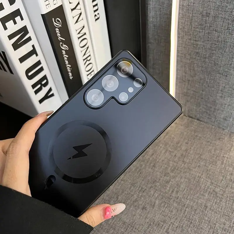 Ultra Thin AG Matte Magnetic Case with Glass Lens Protection & Shockproof Cover