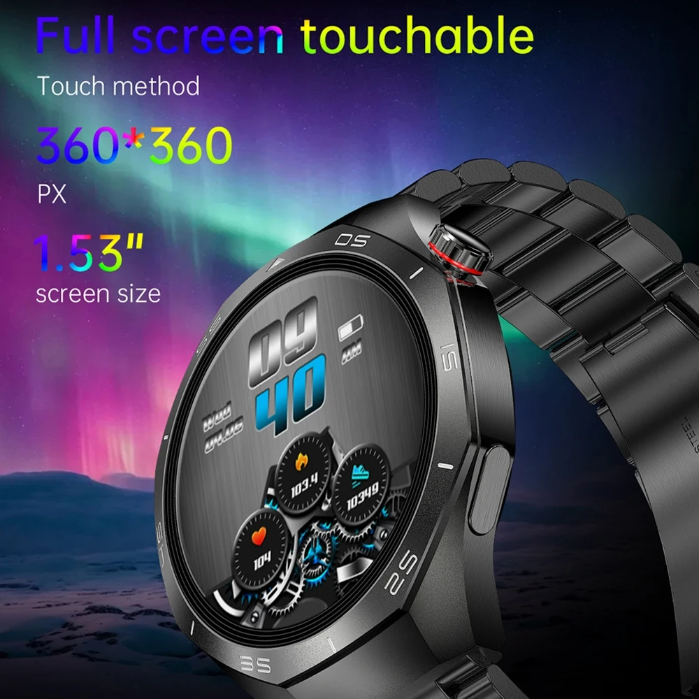 Outdoor GPS Sports Smart Watch Men AMOLED HD Screen Heart Rate Monitor Bluetooth Call Waterproof Smartwatch 2025 New Android iOS