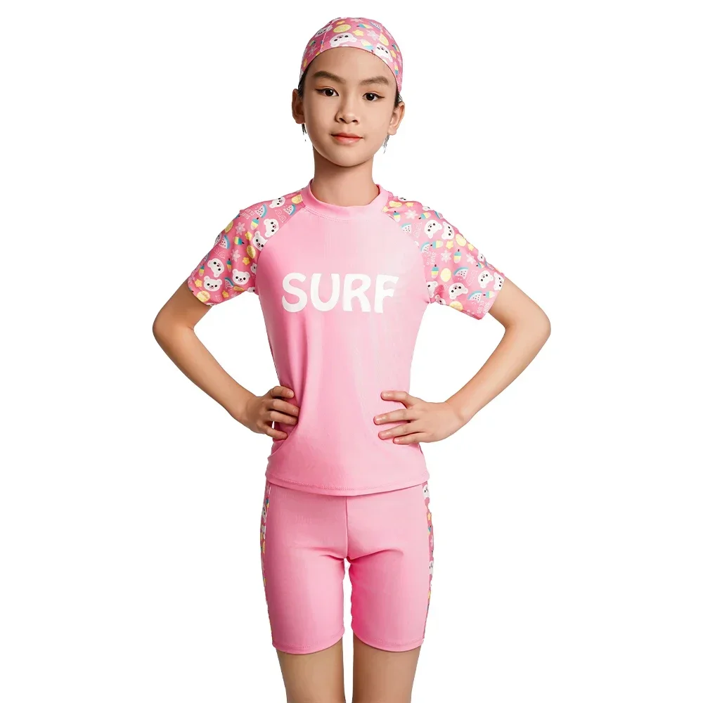 Fashion Kids Girls Swimwear Children's Swimsuit Kids Split Design Suitable Swimming Clothes For Girl Beachwear with Hat