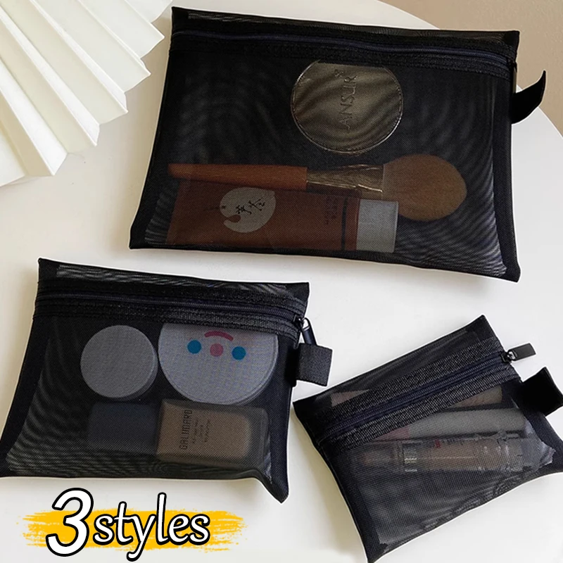 Makeup organizer cosmetic bag cosmetic storage bag toiletry bag makeup bag cosmetic case Portable Mesh Transparent Cosmetic Bag Makeup Case Women Travel Zipper Make Up Organizer Wash Toiletry Beauty Storage Bag Pouch