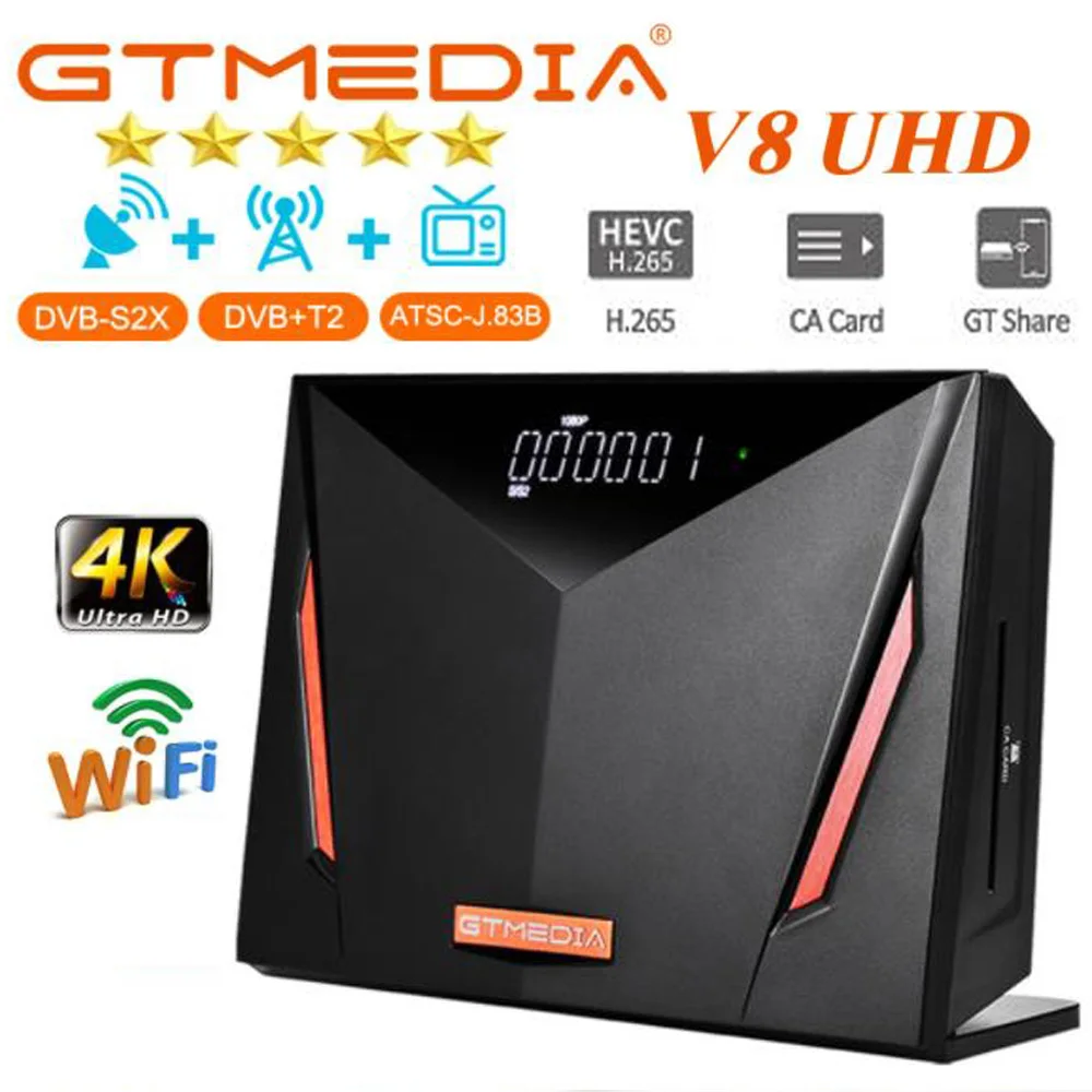 [Originale]!!Gtmedia V8 Uhd Tv Set-Top Box 4K Uhd Tv Decoder Ricevitore Satellitare Dvb-S2/S2X Dvb-T2 Dvb-C Con Wifi Di V8X V8Turbo