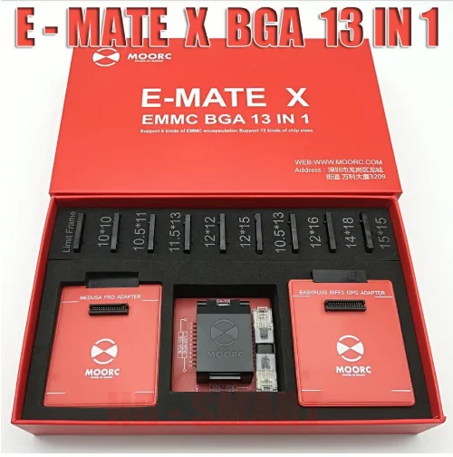 

MOORC ICFriend High speed E-MATE X E MATE BOX EMATE EMMC BGA 13 in 1 for 100 168 153 169 162 186 221 529 254 Z3X Easy Jtag