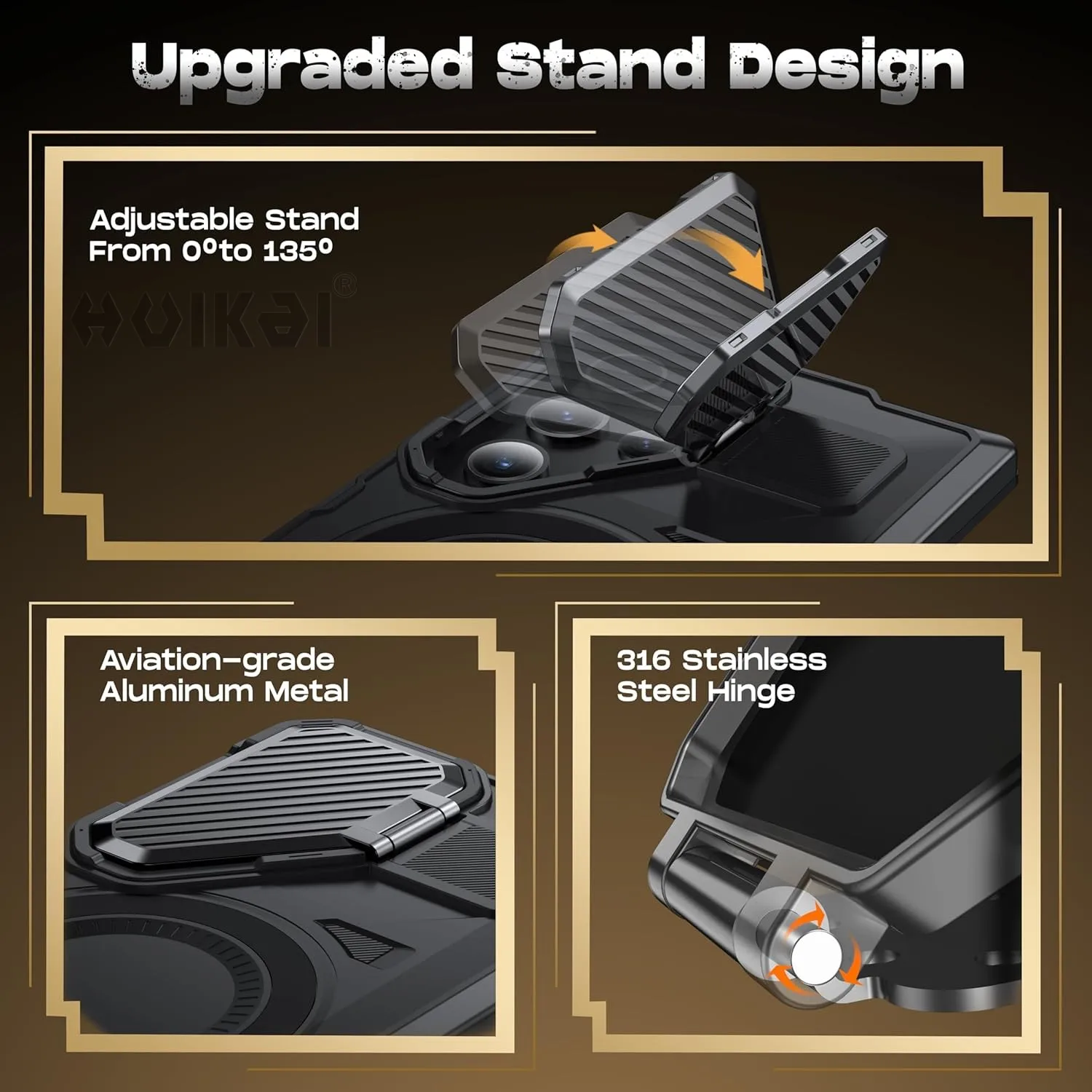 Magnetic Rotatable Stand Holder Case with Kickstand and Enhanced Protection