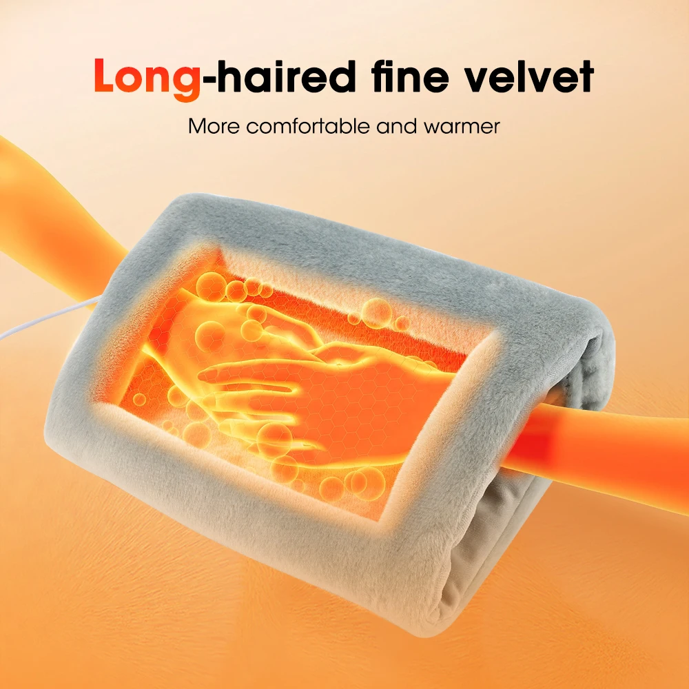 Electric Hand Warmer Waist Belt USB Rechargeable Graphene Hot Compression Handbag Soft Plush Waist Leg Warming Belt