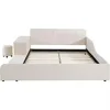Beds Upholstered Grounded Bed with Bedside Desk and Stool, Co-Sleeping Bed with Upholstered Headboard Italian Style Modern Beds 4