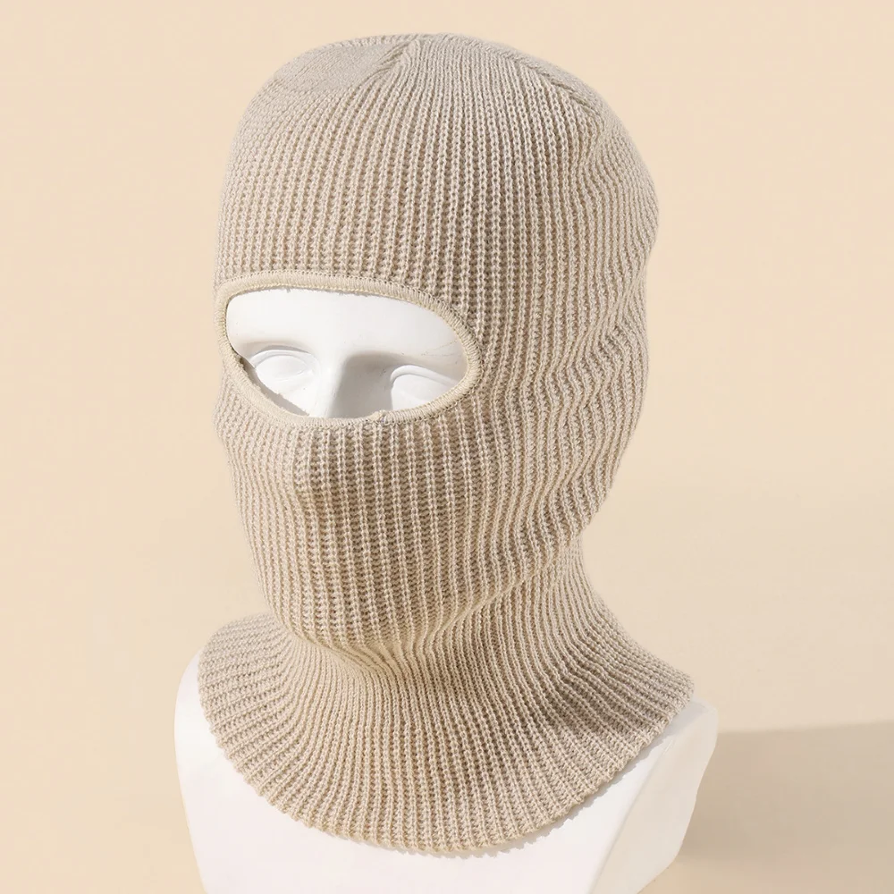 Candy Color Full Face Cover Ski Mask Hat Bear Ear Balaclava Knitted Hats Outdoor Cycling Ear Protection Hat Beanies Men balaclava mask knitted hat knitted cap knitted beanie embroidered beanies cotton beanie skullies beanies fashion beanies