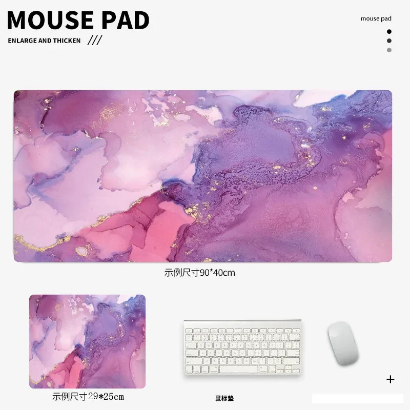 Luxurious Rose Gold Marble Texture Large Desk Mat - Premium Soft Rubber Gaming Mouse Pad and Keyboard Surface