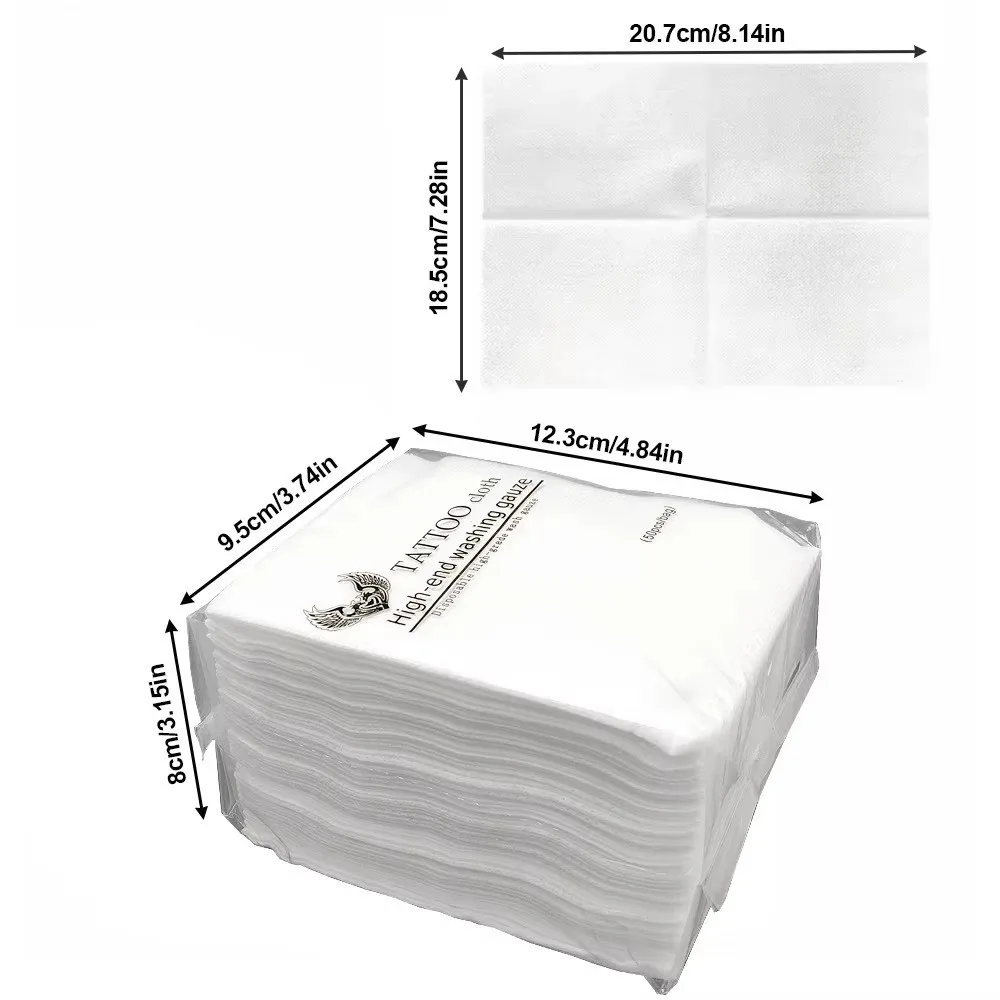 50Pcs/Bag Non-woven Fabric Disposable Wipe Cleaning Tool Suppliesets Body Art Tissue Disposable Cleaning Tool Studio